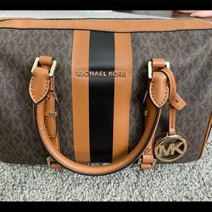 Michael Kors striped satchel